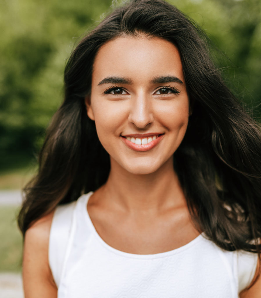 Smiling woman with great skin