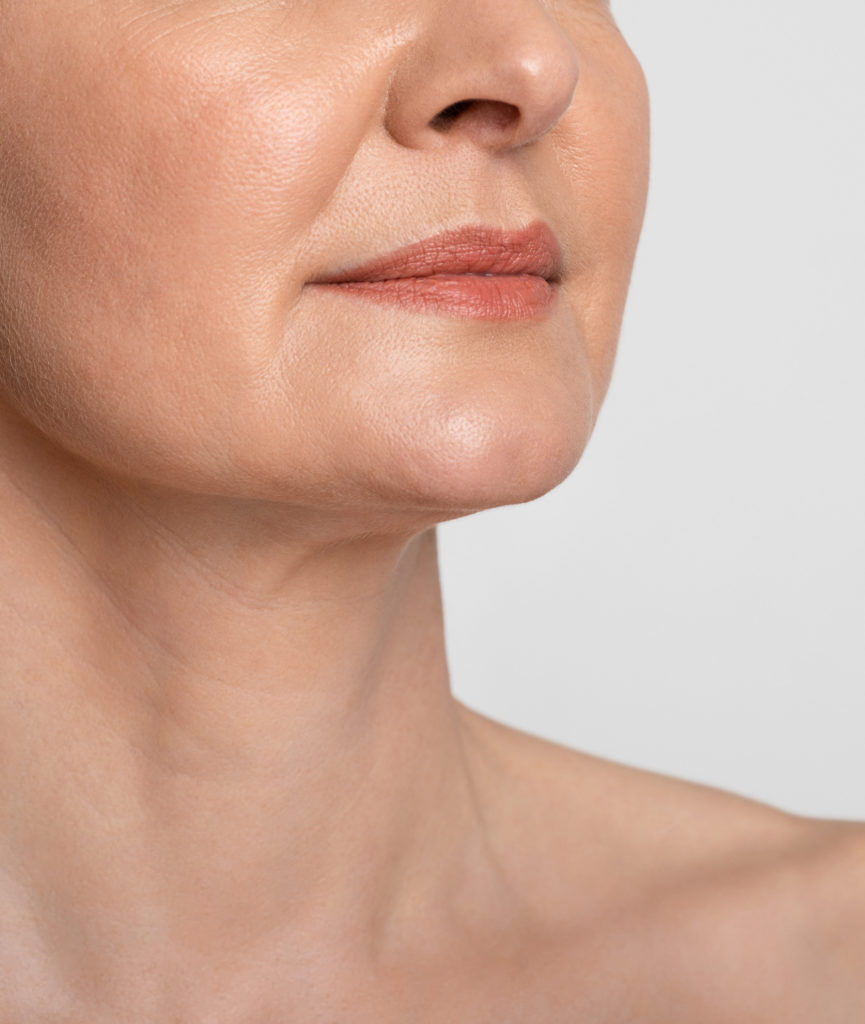 Closeup on woman's neck